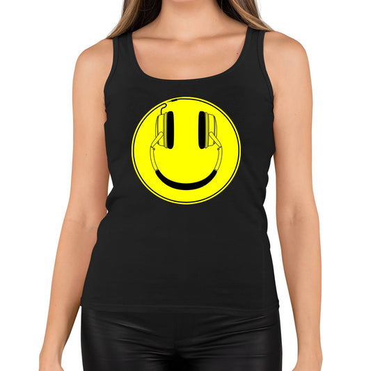 Headphones Smile Face Womens Vest