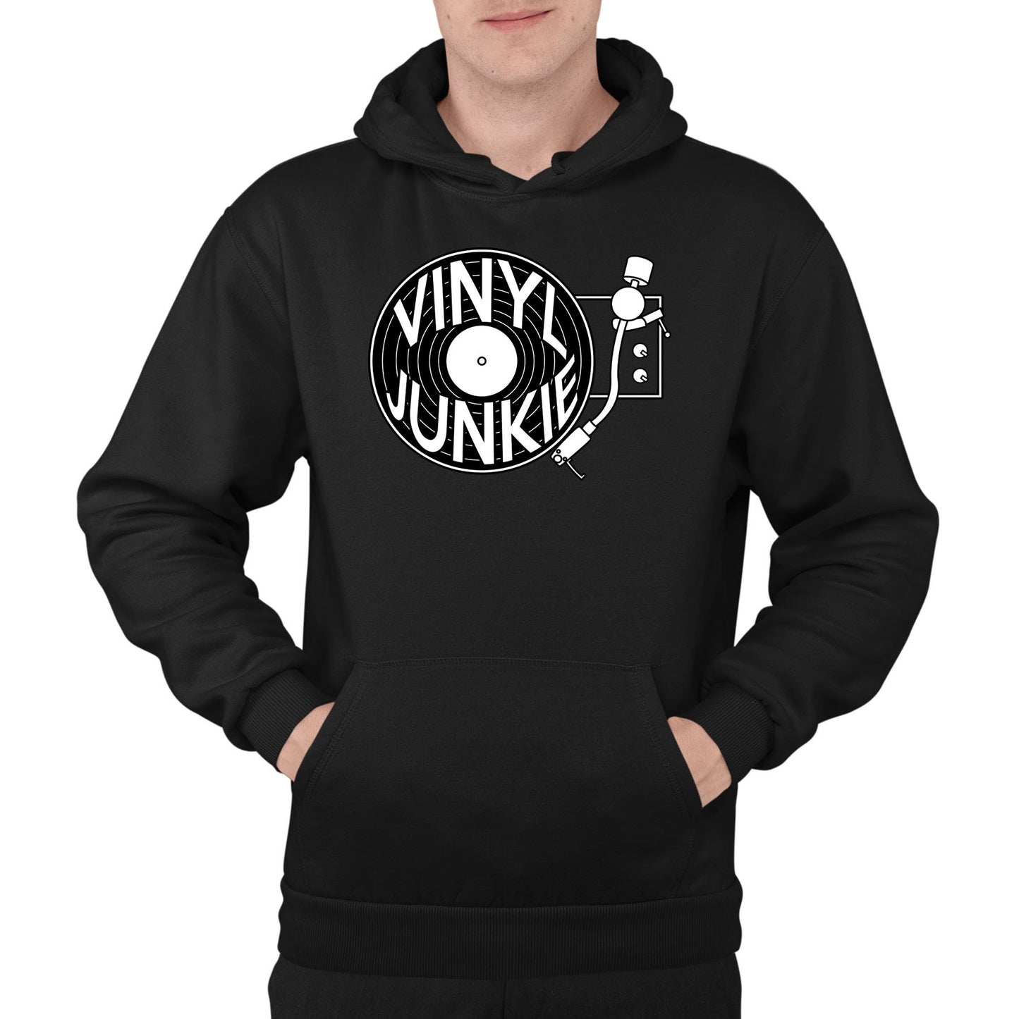 Vinyl Junkie Mens Pullover Hoodie