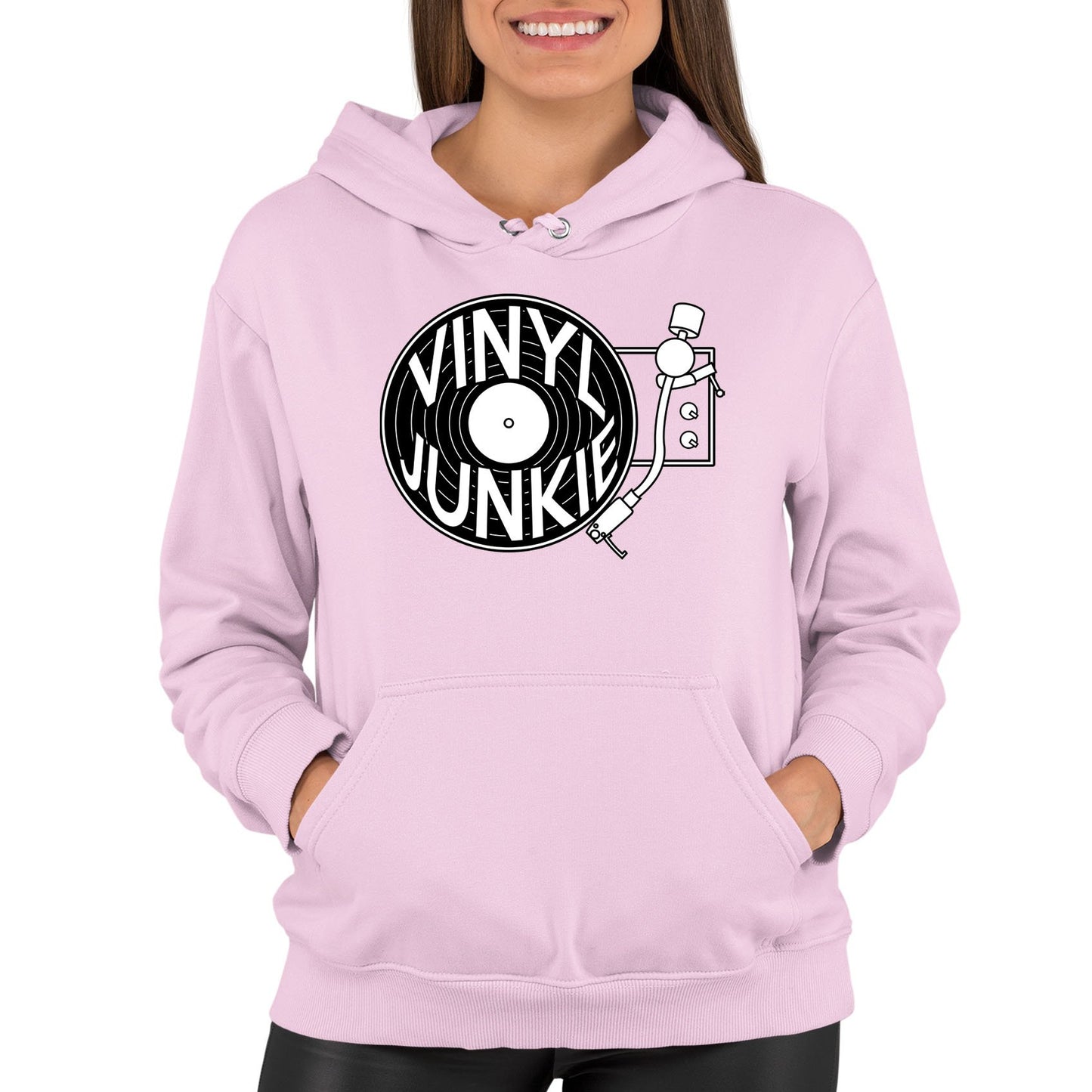 Vinyl Junkie Womens Pullover Hoodie