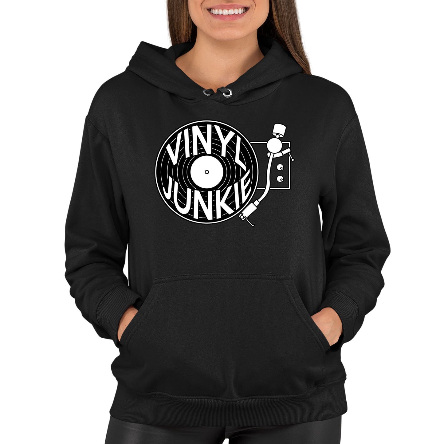 Vinyl Junkie Womens Pullover Hoodie