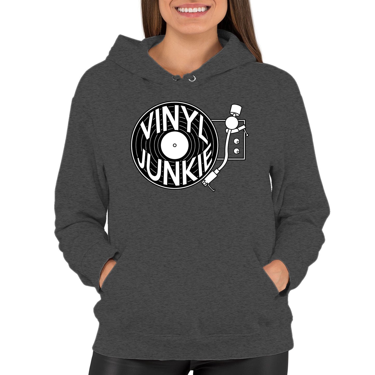 Vinyl Junkie Womens Pullover Hoodie