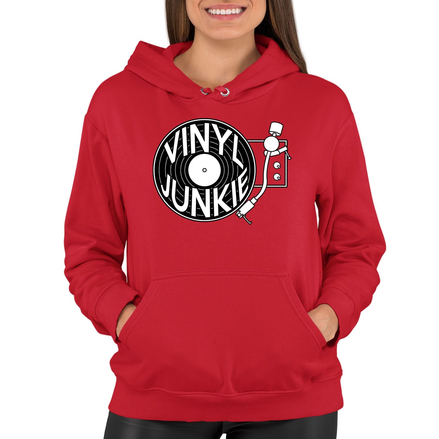 Vinyl Junkie Womens Pullover Hoodie