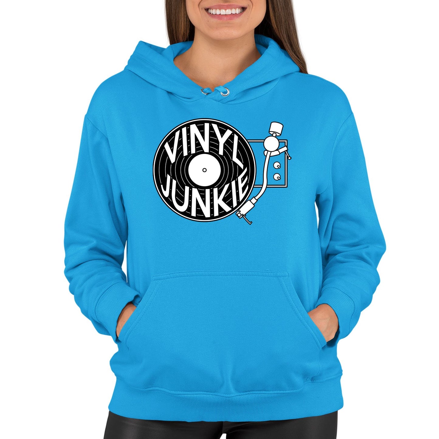 Vinyl Junkie Womens Pullover Hoodie