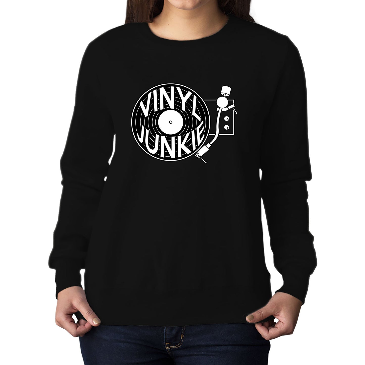 Vinyl Junkie Womens Sweatshirt