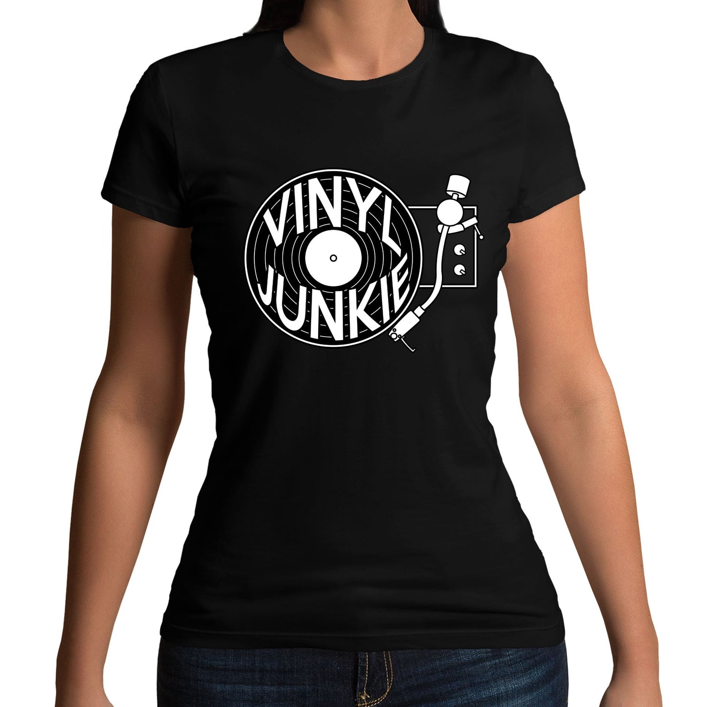 Vinyl Junkie Womens T-shirt