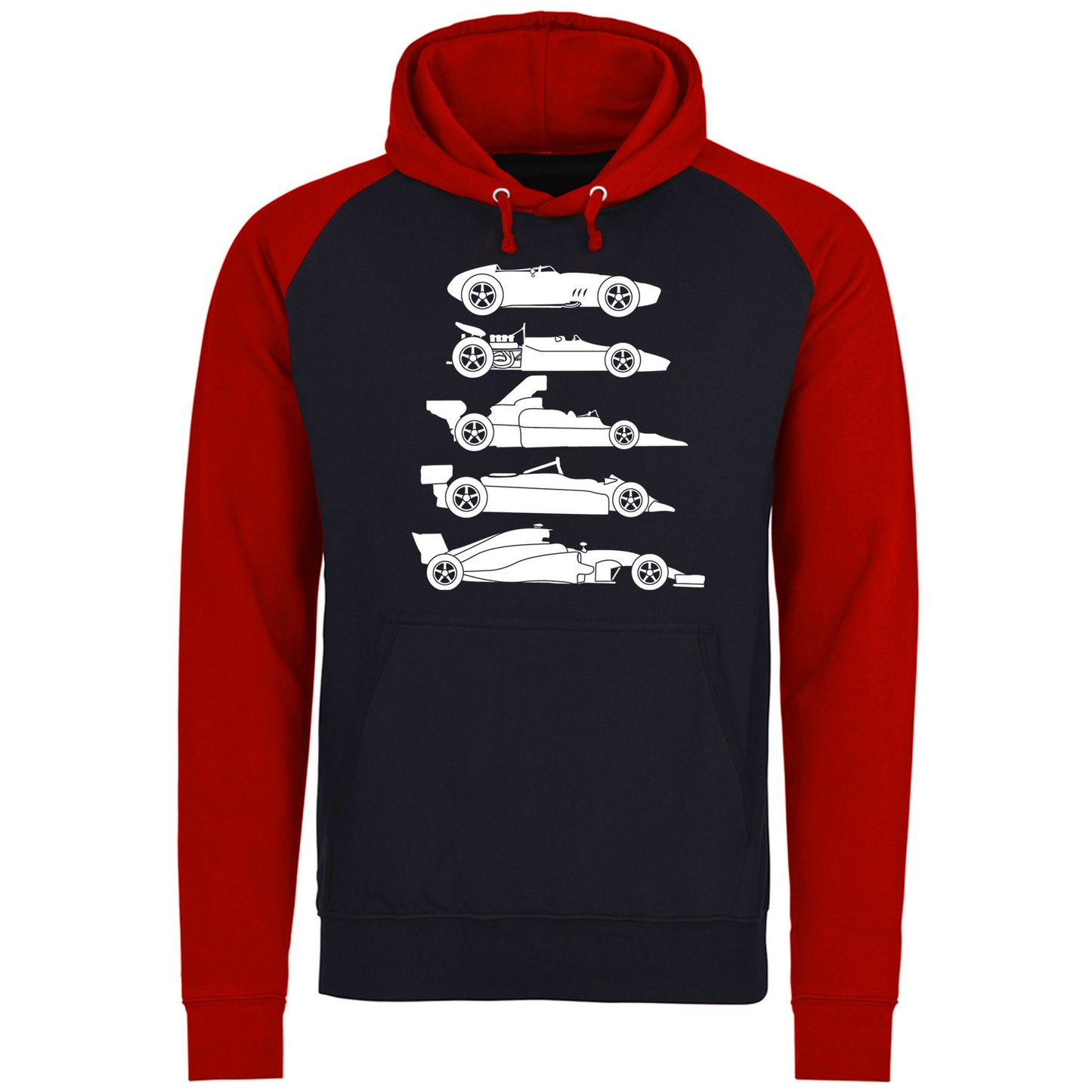 Evolution of the F1 Car Baseball Hoodie