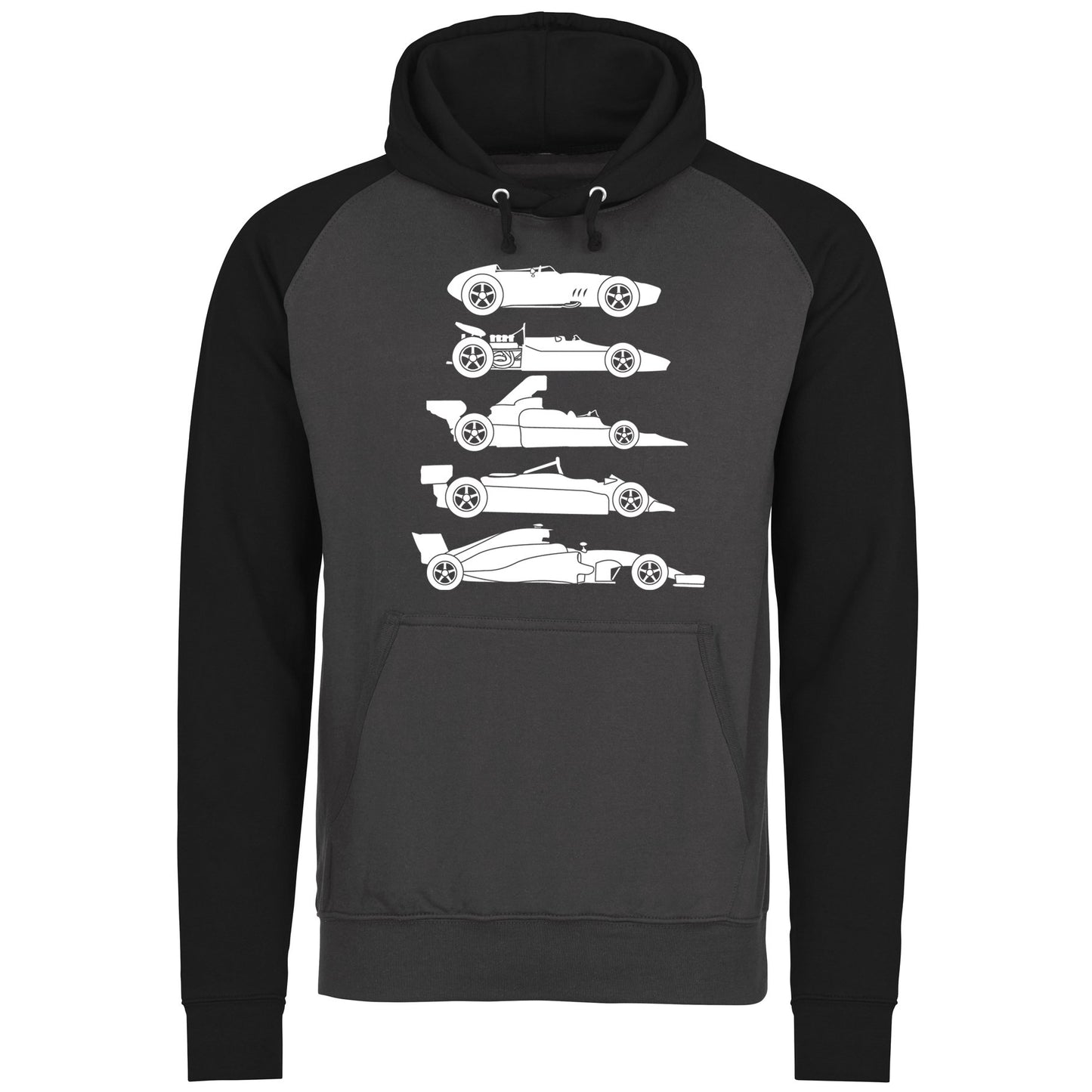 Evolution of the F1 Car Baseball Hoodie