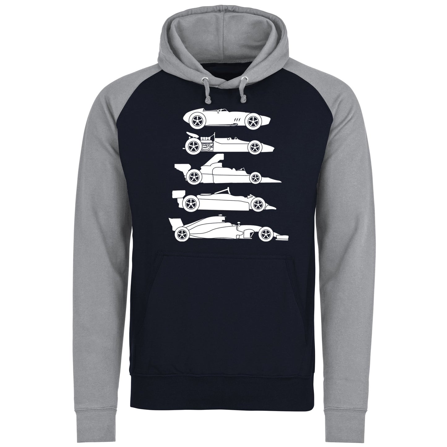 Evolution of the F1 Car Baseball Hoodie