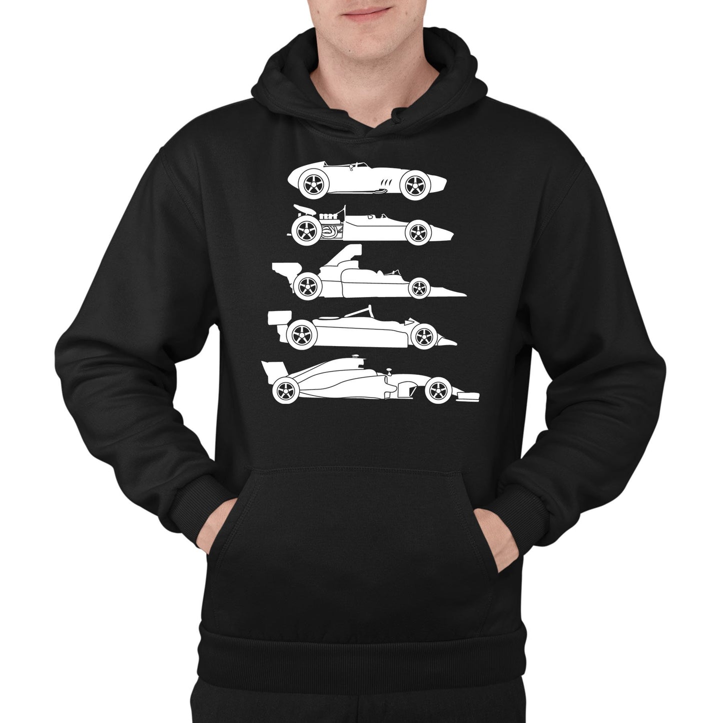 Evolution Of The F1 Car Mens Pullover Hoodie