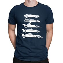 Load image into Gallery viewer, Evolution Of The F1 Car Mens T-shirt
