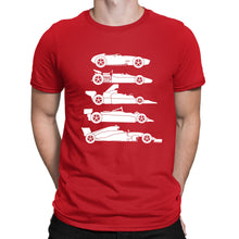 Load image into Gallery viewer, Evolution Of The F1 Car Mens T-shirt
