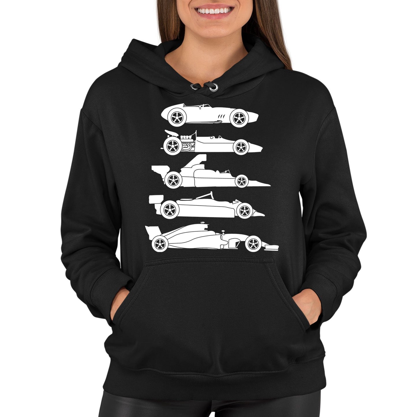 Evolution Of The F1 Car Womens Pullover Hoodie