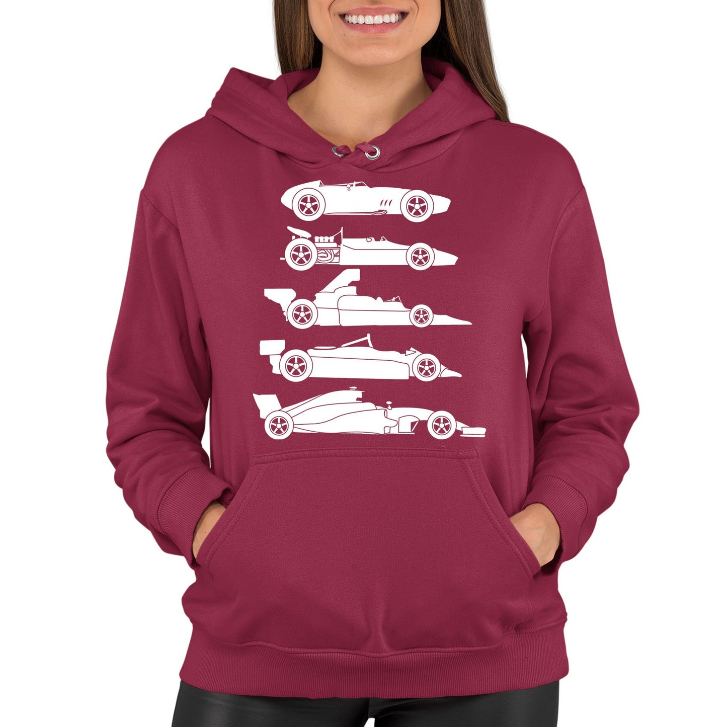 Evolution Of The F1 Car Womens Pullover Hoodie