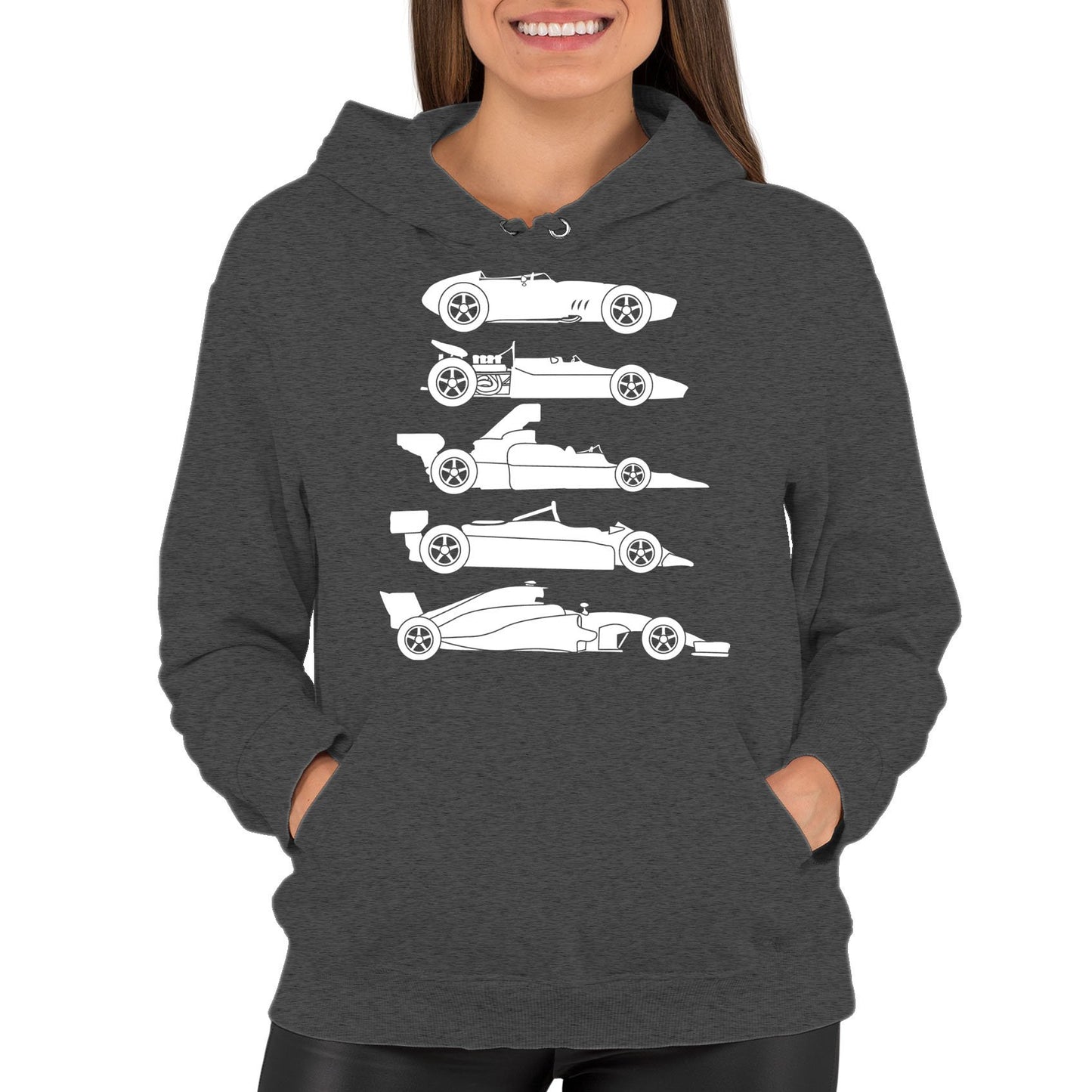 Evolution Of The F1 Car Womens Pullover Hoodie