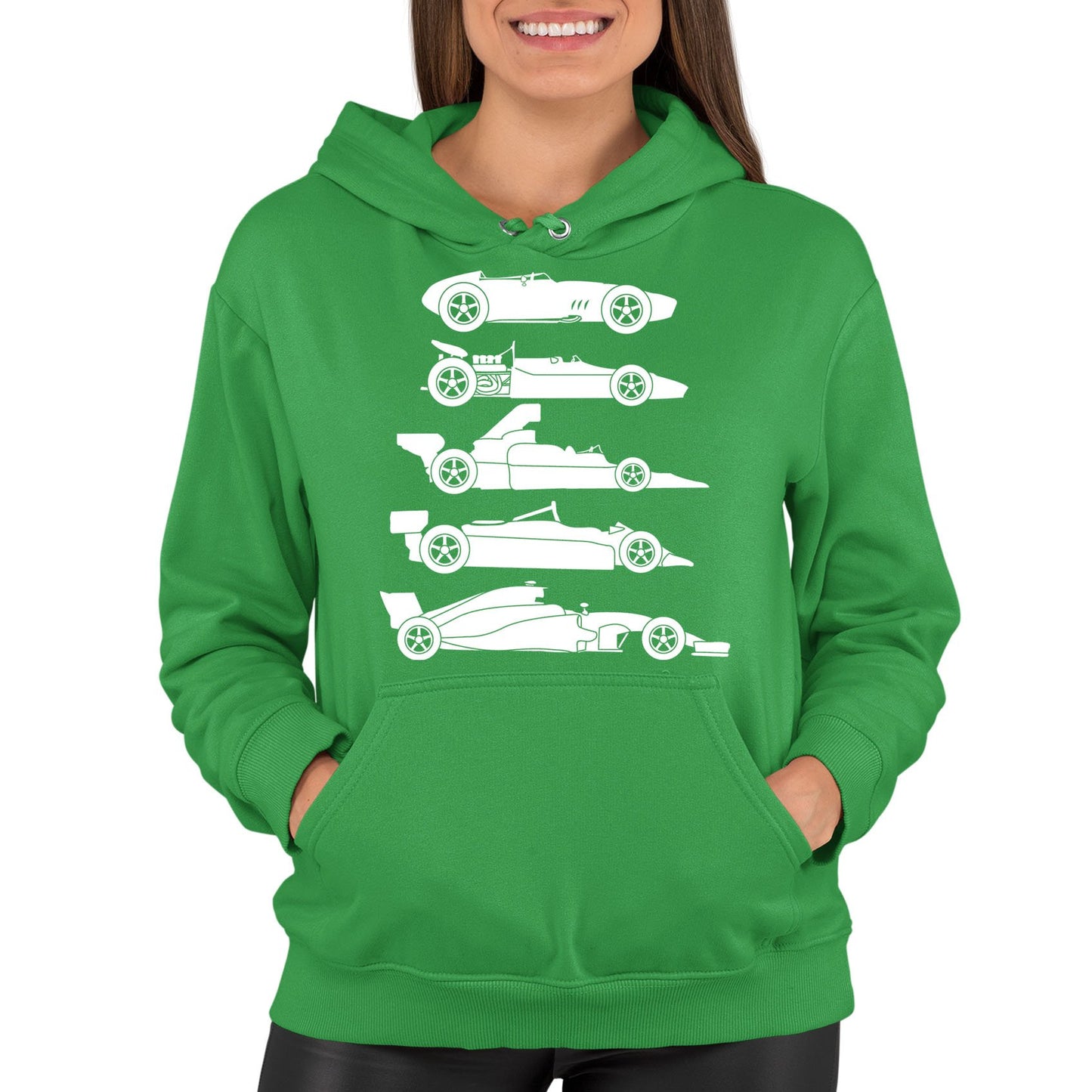 Evolution Of The F1 Car Womens Pullover Hoodie