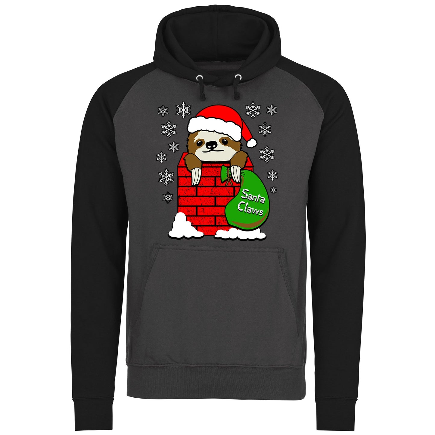 Santa Claws Sloth Christmas Baseball Hoodie