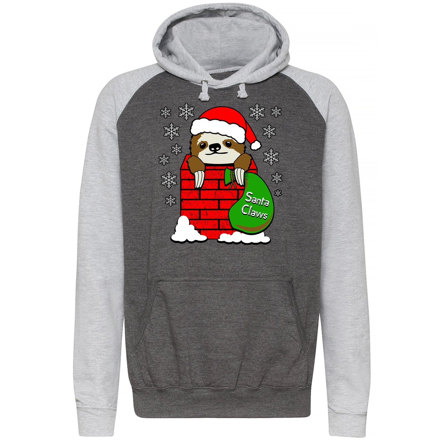 Santa Claws Sloth Christmas Baseball Hoodie