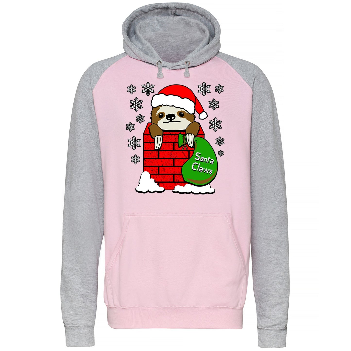 Santa Claws Sloth Christmas Baseball Hoodie