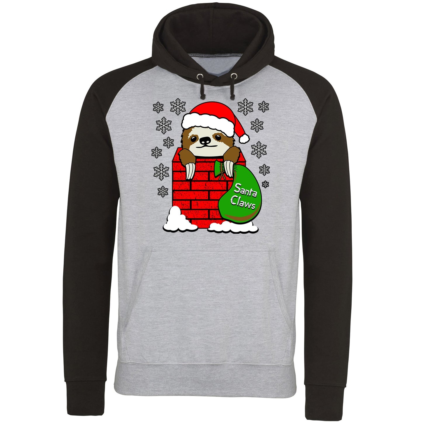 Santa Claws Sloth Christmas Baseball Hoodie