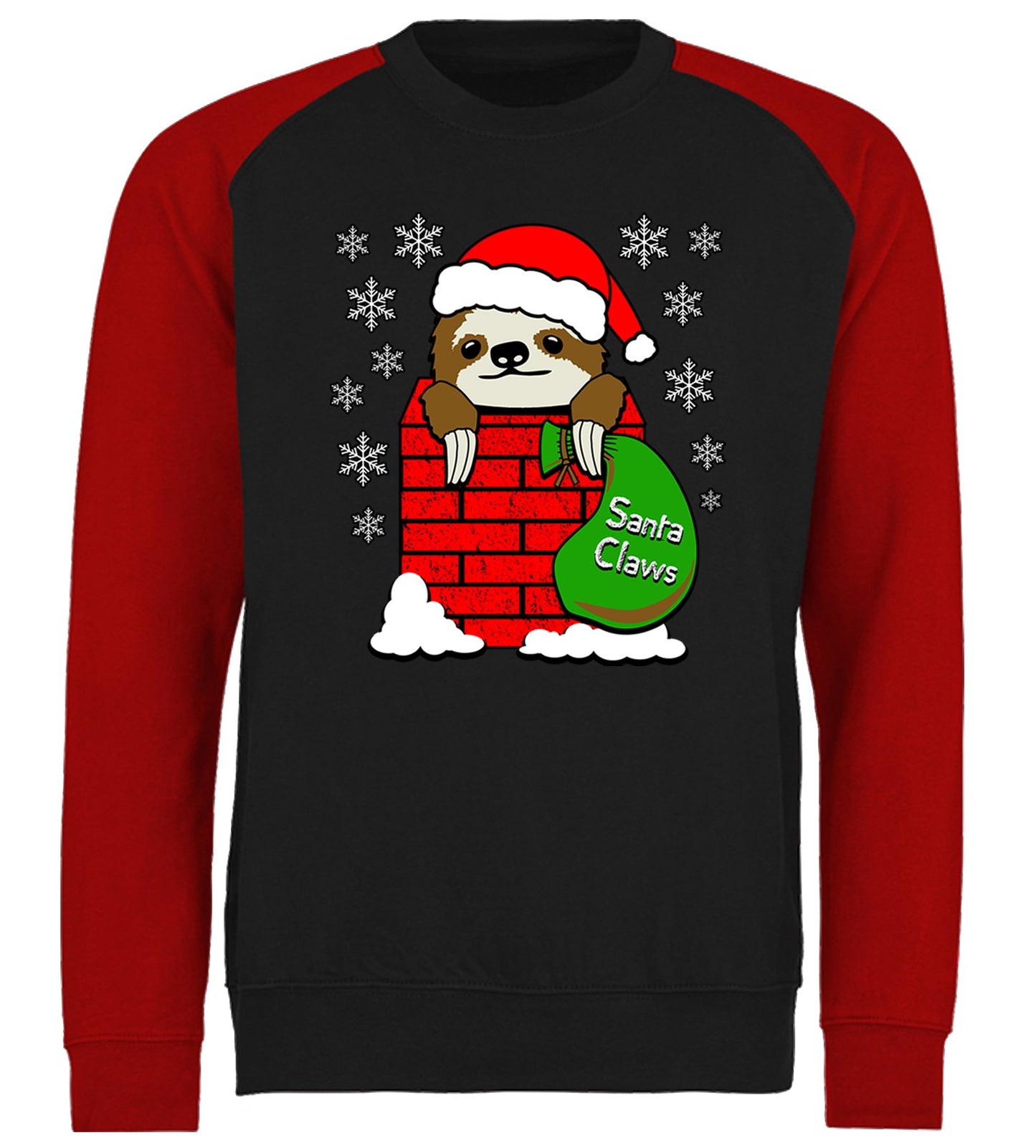 Santa Claws Sloth Christmas Baseball Sweatshirt