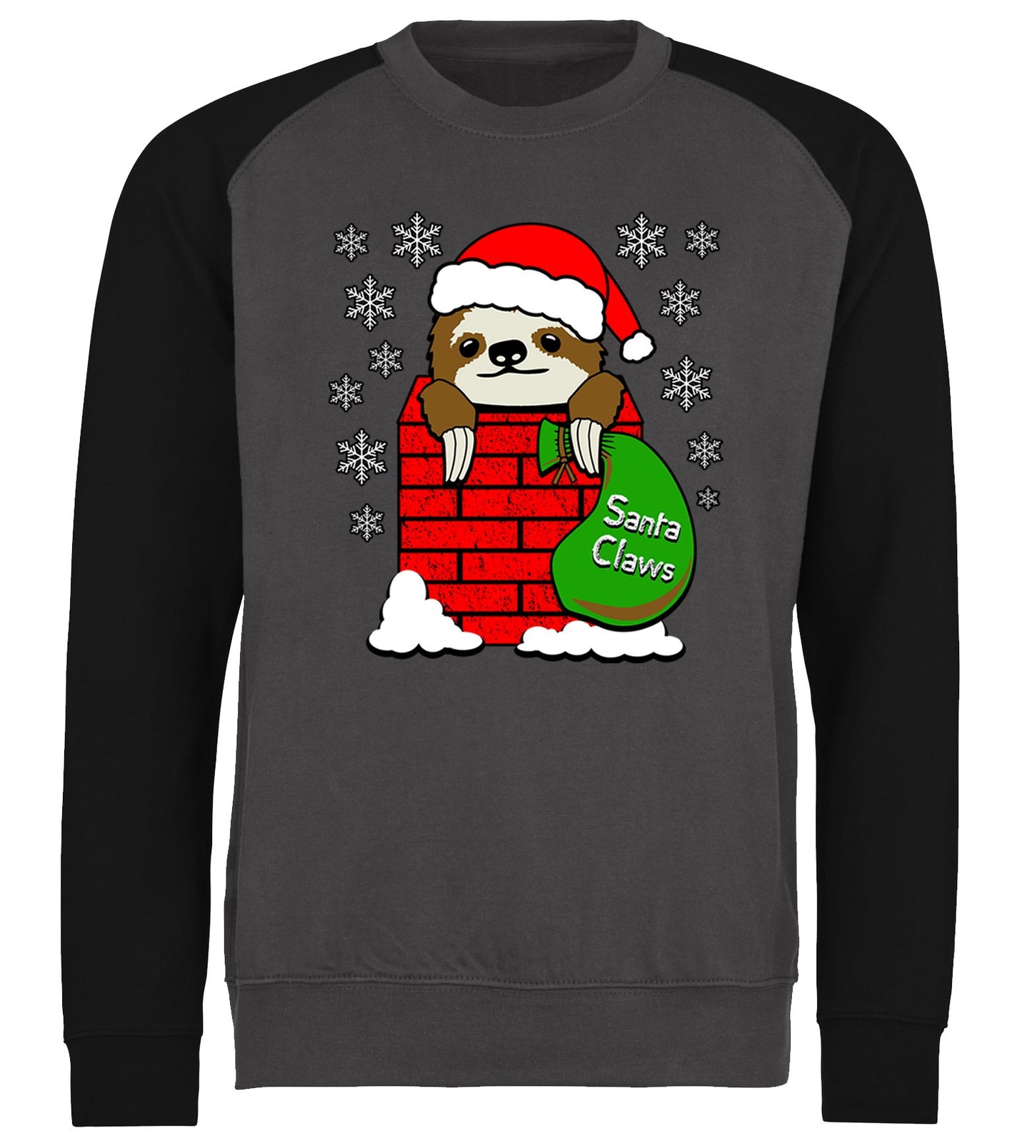 Santa Claws Sloth Christmas Baseball Sweatshirt