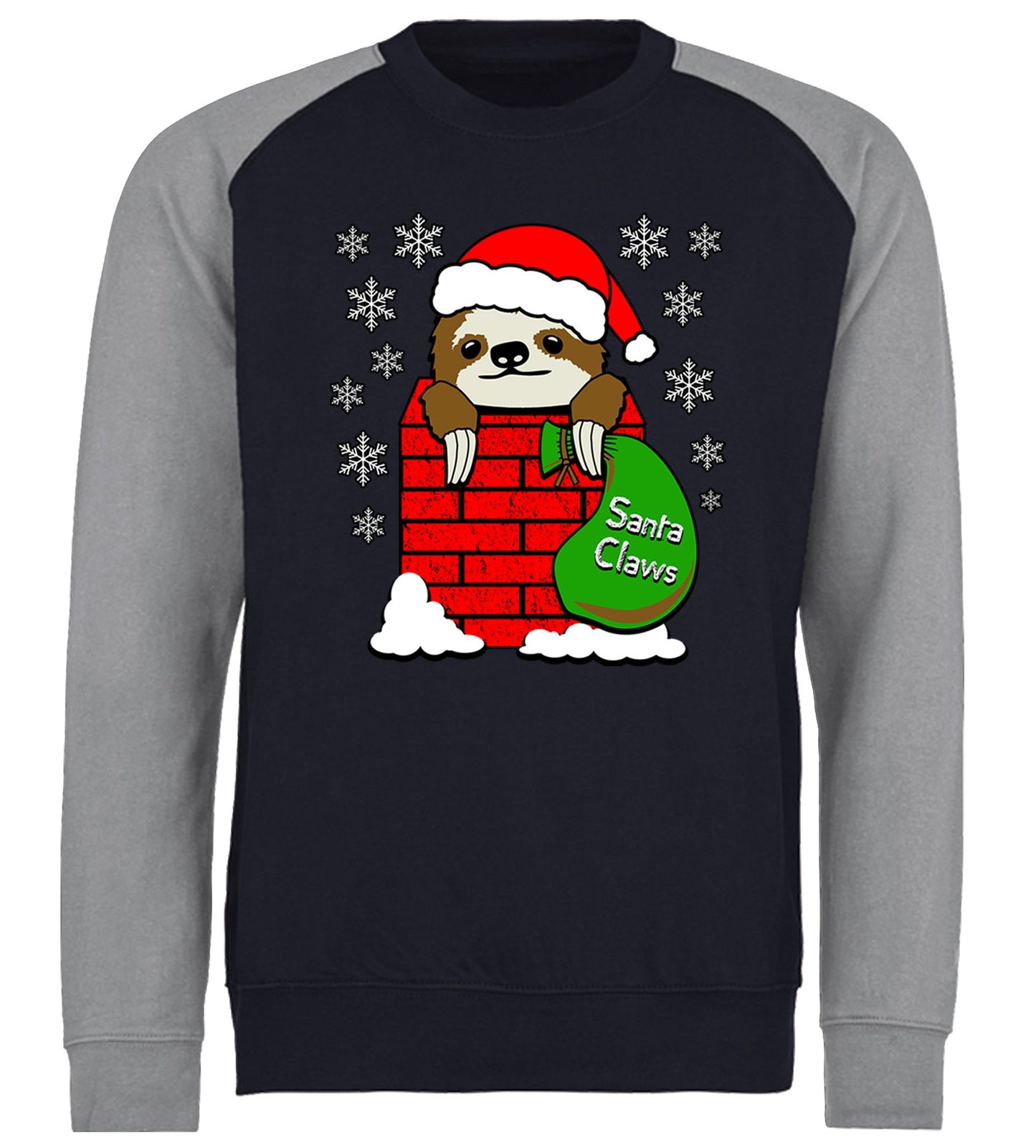 Santa Claws Sloth Christmas Baseball Sweatshirt