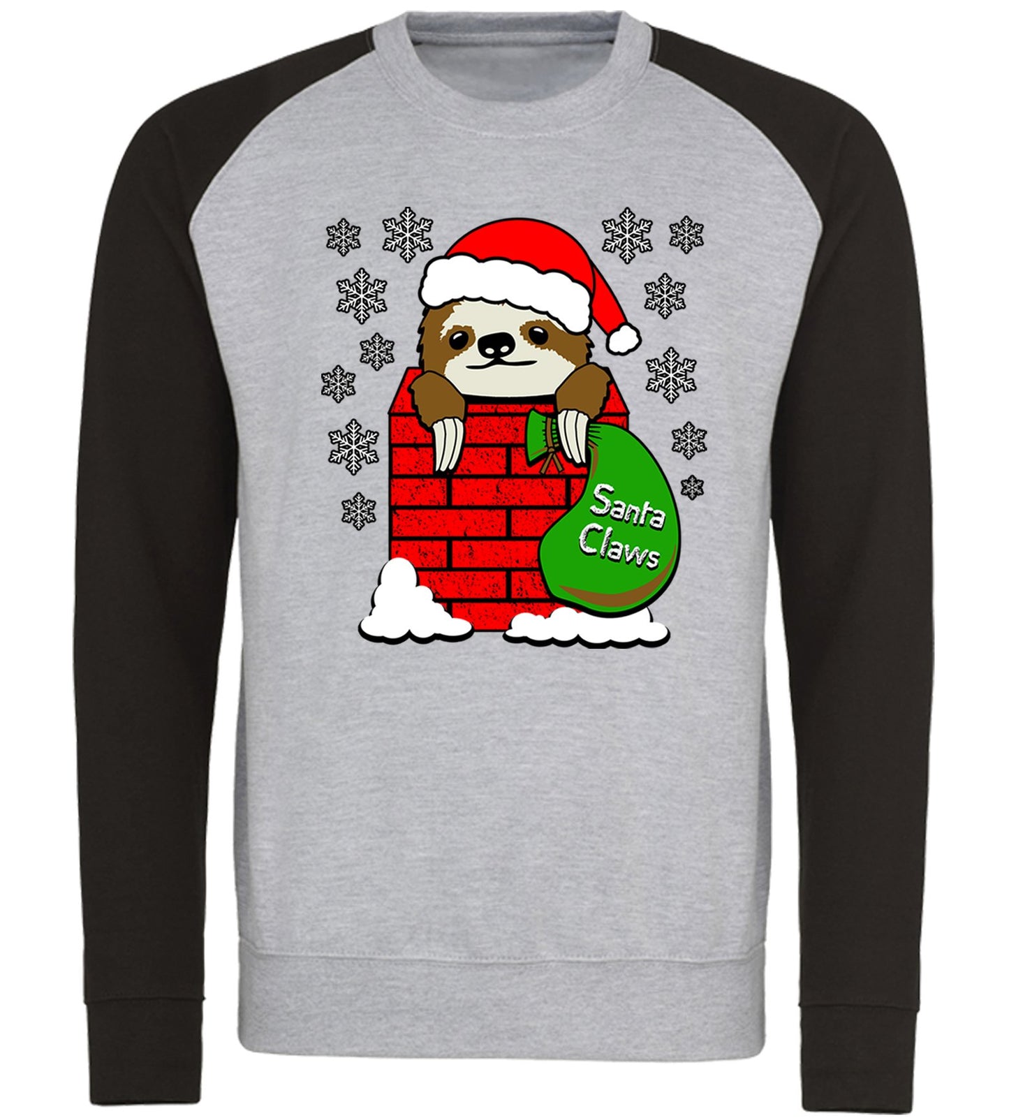 Santa Claws Sloth Christmas Baseball Sweatshirt