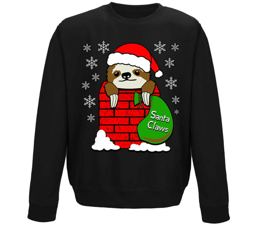 Santa Claws Sloth Christmas Childrens Sweatshirt