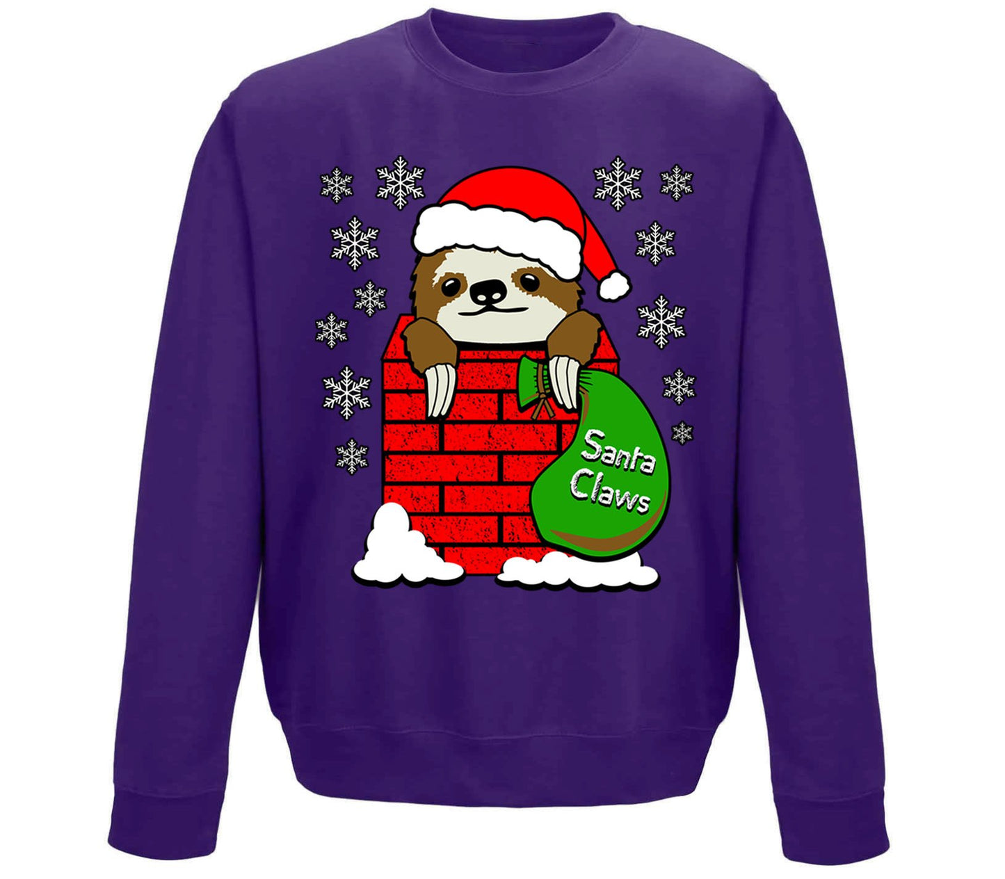 Santa Claws Sloth Christmas Childrens Sweatshirt