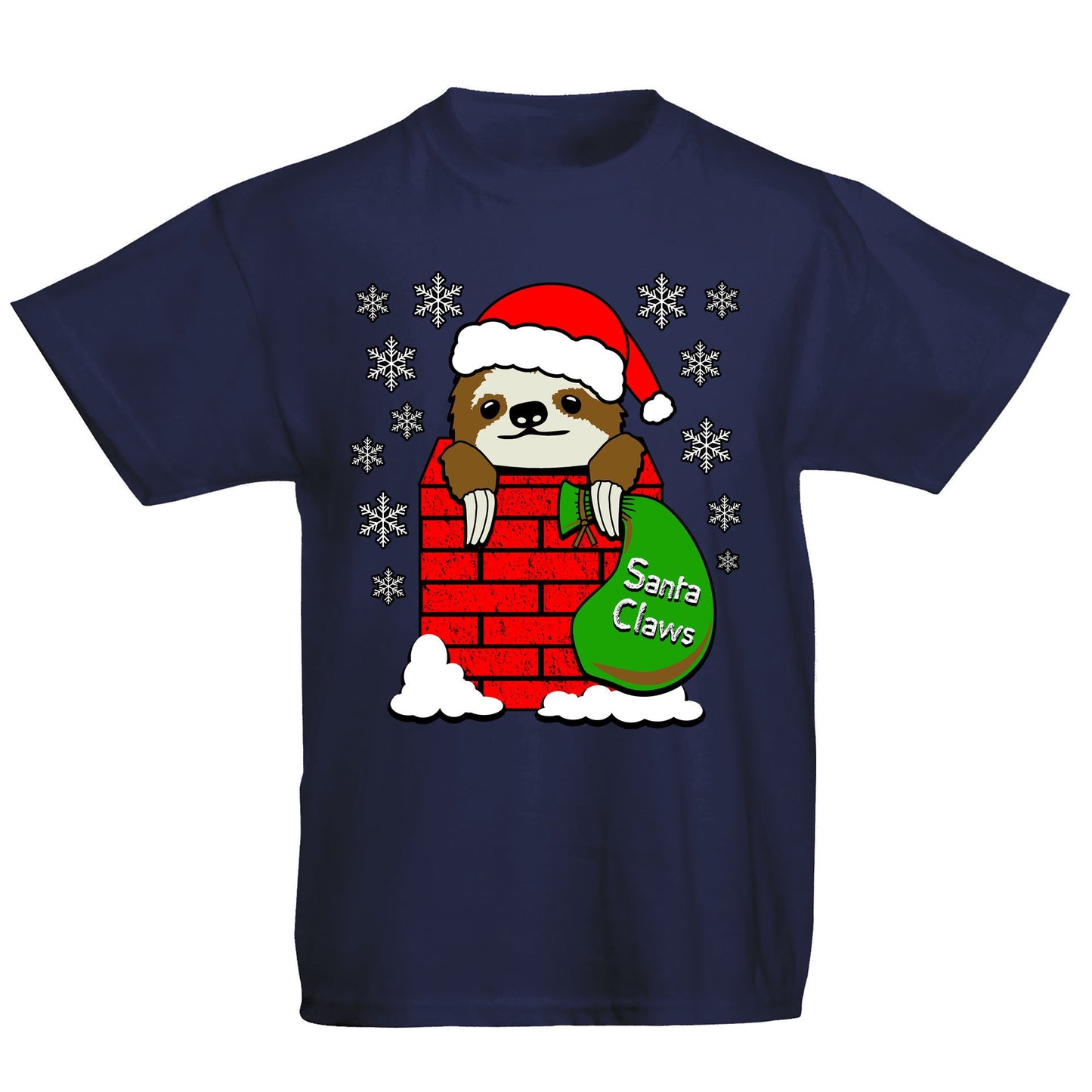 Santa Claws Sloth Christmas Kids T-shirt