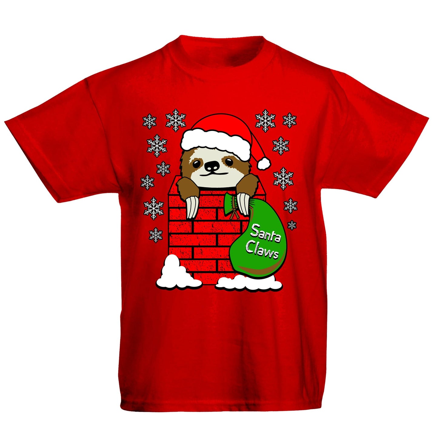 Santa Claws Sloth Christmas Kids T-shirt