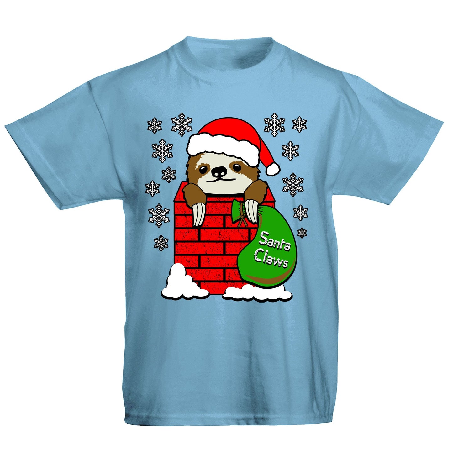 Santa Claws Sloth Christmas Kids T-shirt