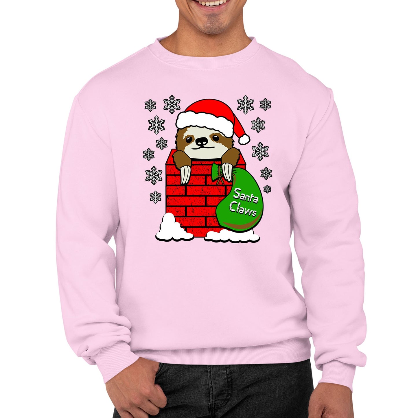 Santa Claws Sloth Christmas Mens Sweatshirt