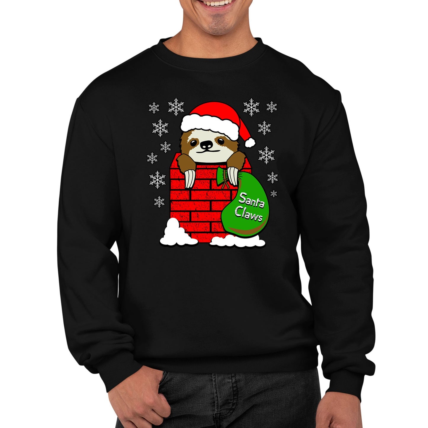 Santa Claws Sloth Christmas Mens Sweatshirt