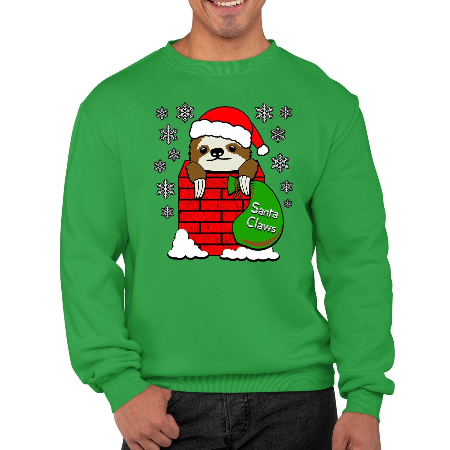 Santa Claws Sloth Christmas Mens Sweatshirt