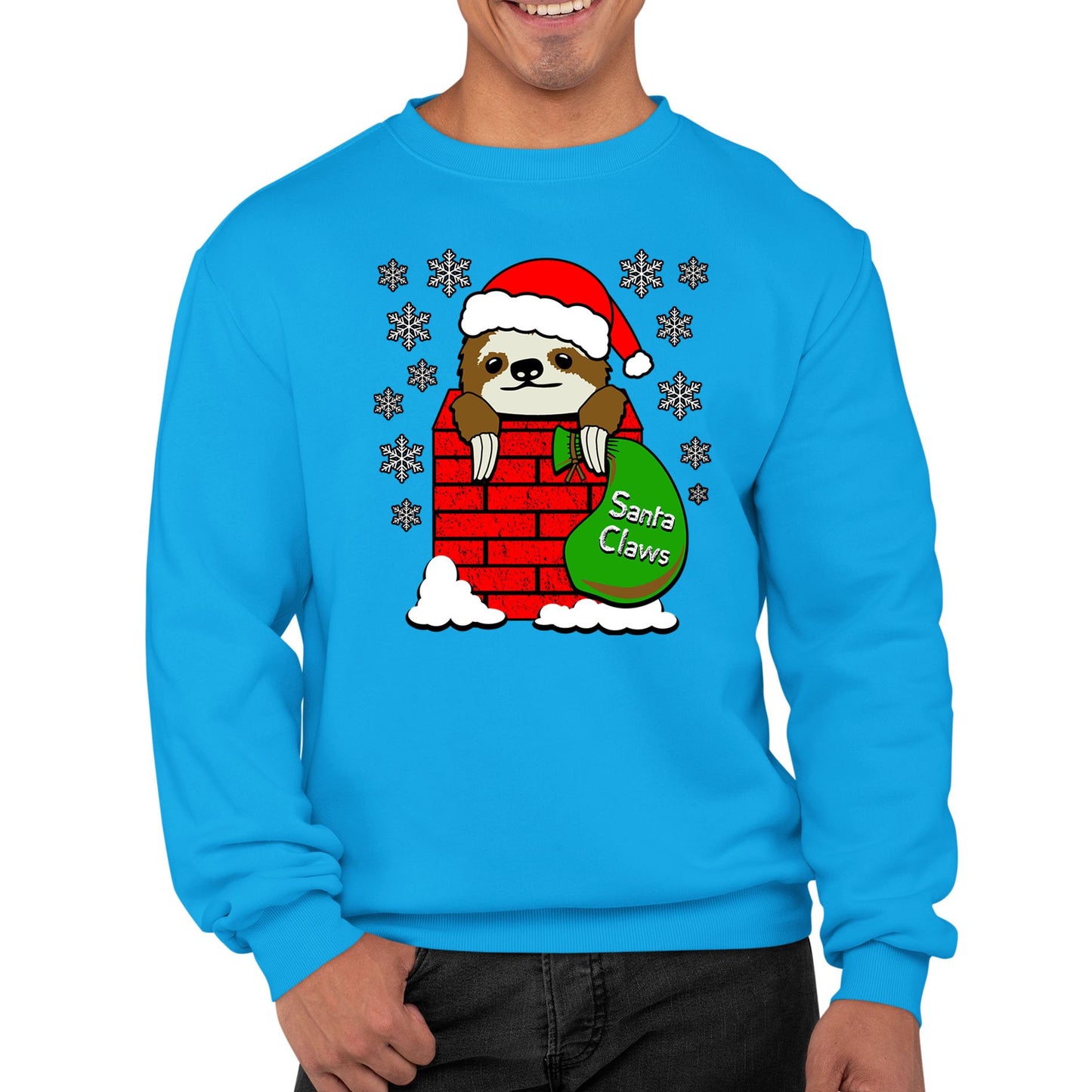 Santa Claws Sloth Christmas Mens Sweatshirt