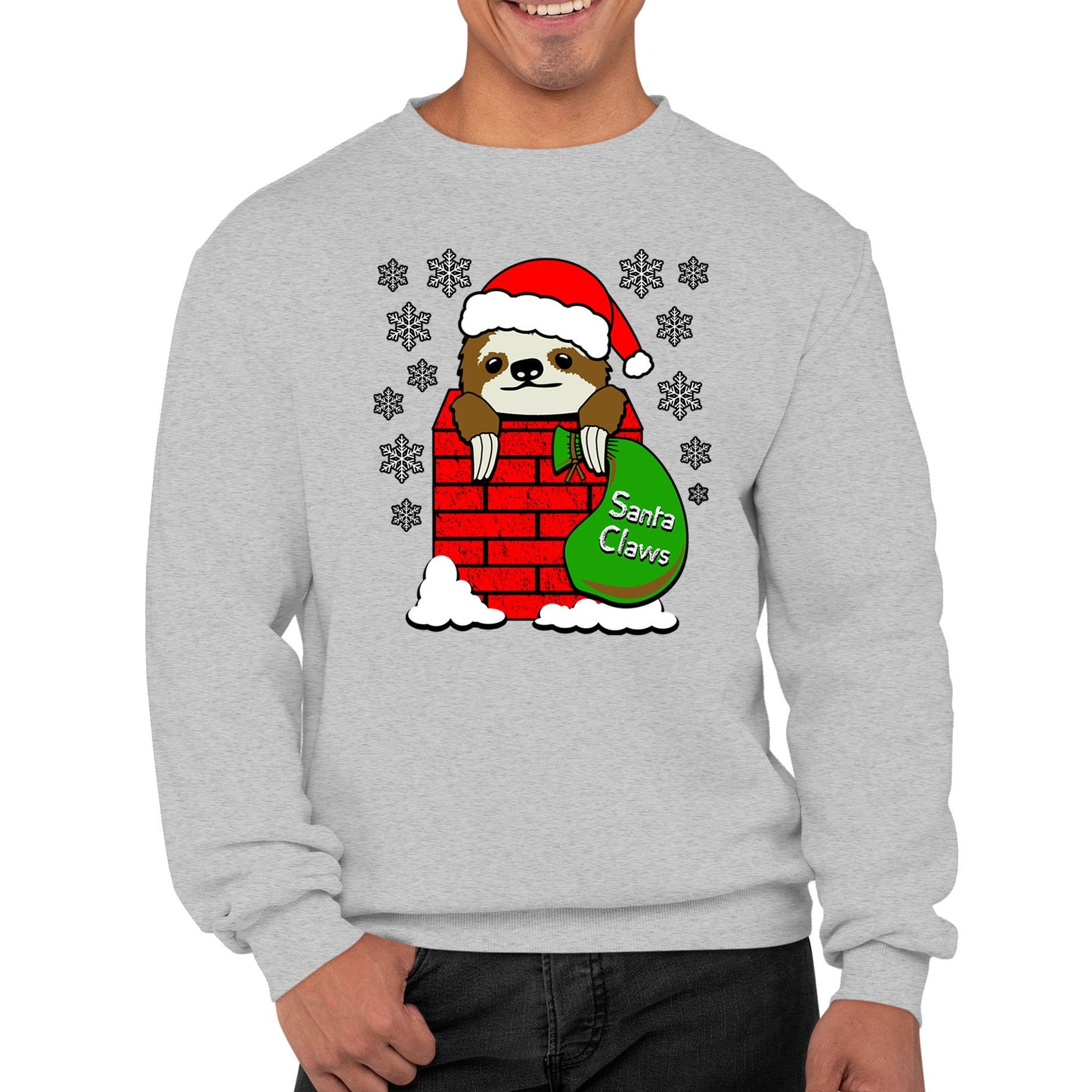 Santa Claws Sloth Christmas Mens Sweatshirt