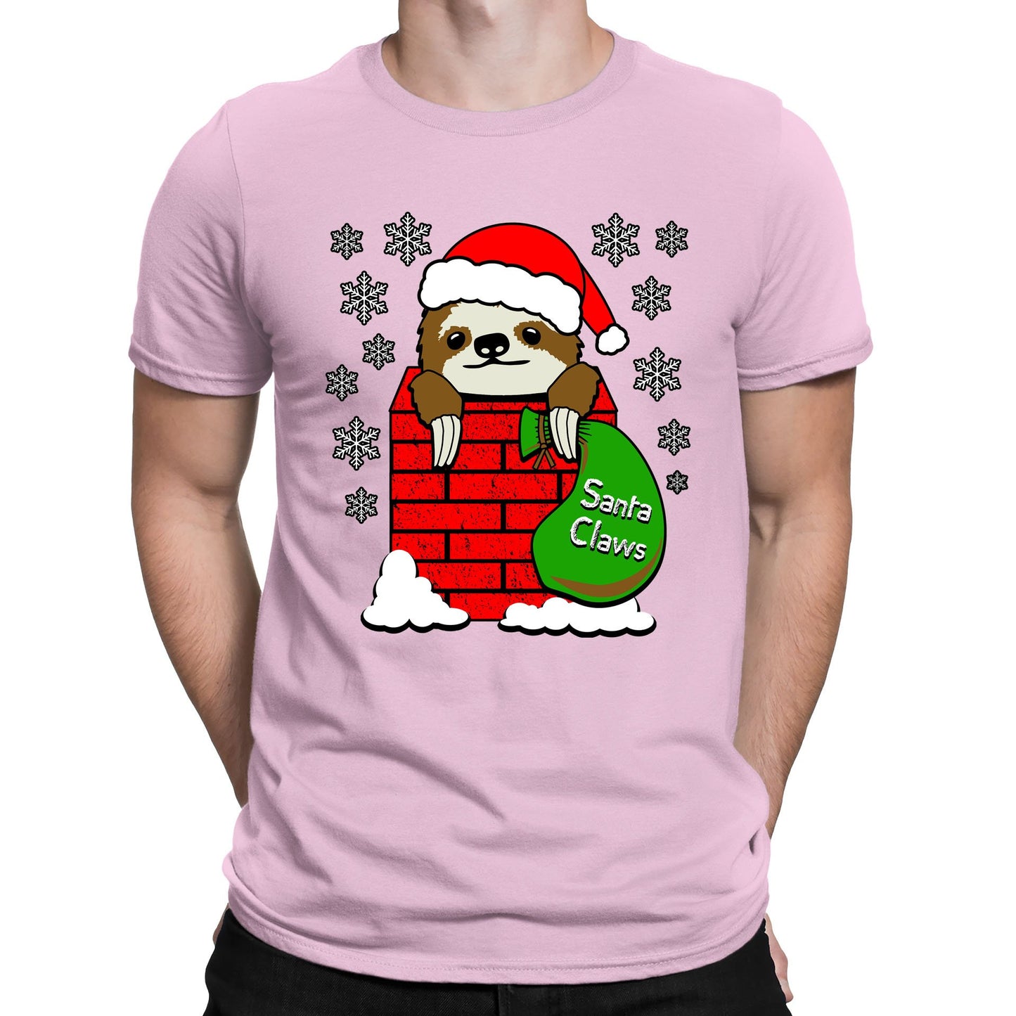 Santa Claws Sloth Christmas Mens T-shirt