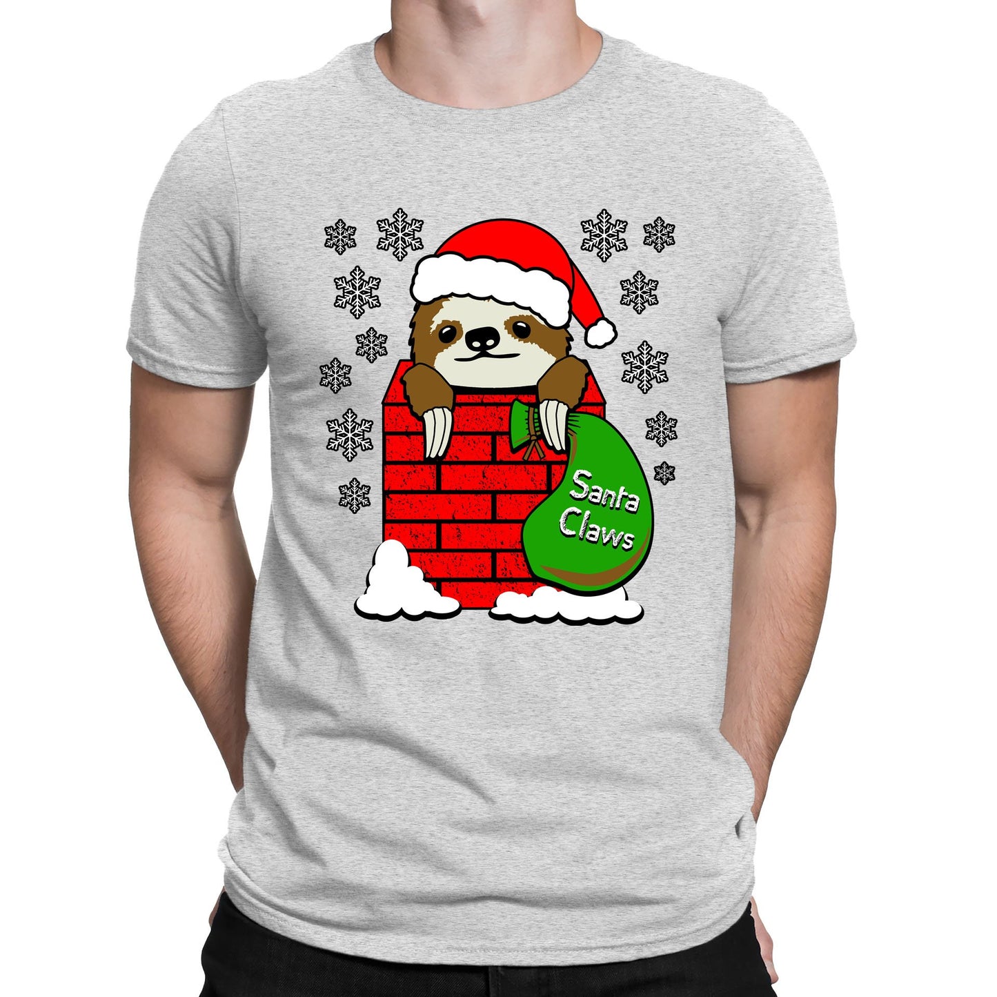 Santa Claws Sloth Christmas Mens T-shirt