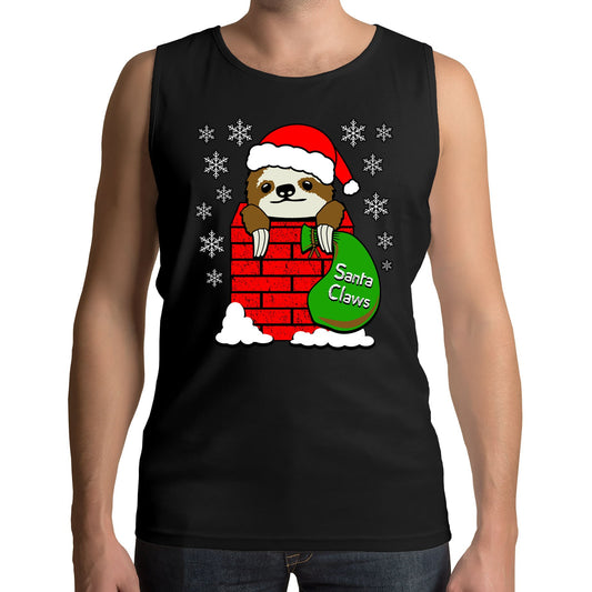 Santa Claws Sloth Christmas Mens Vest