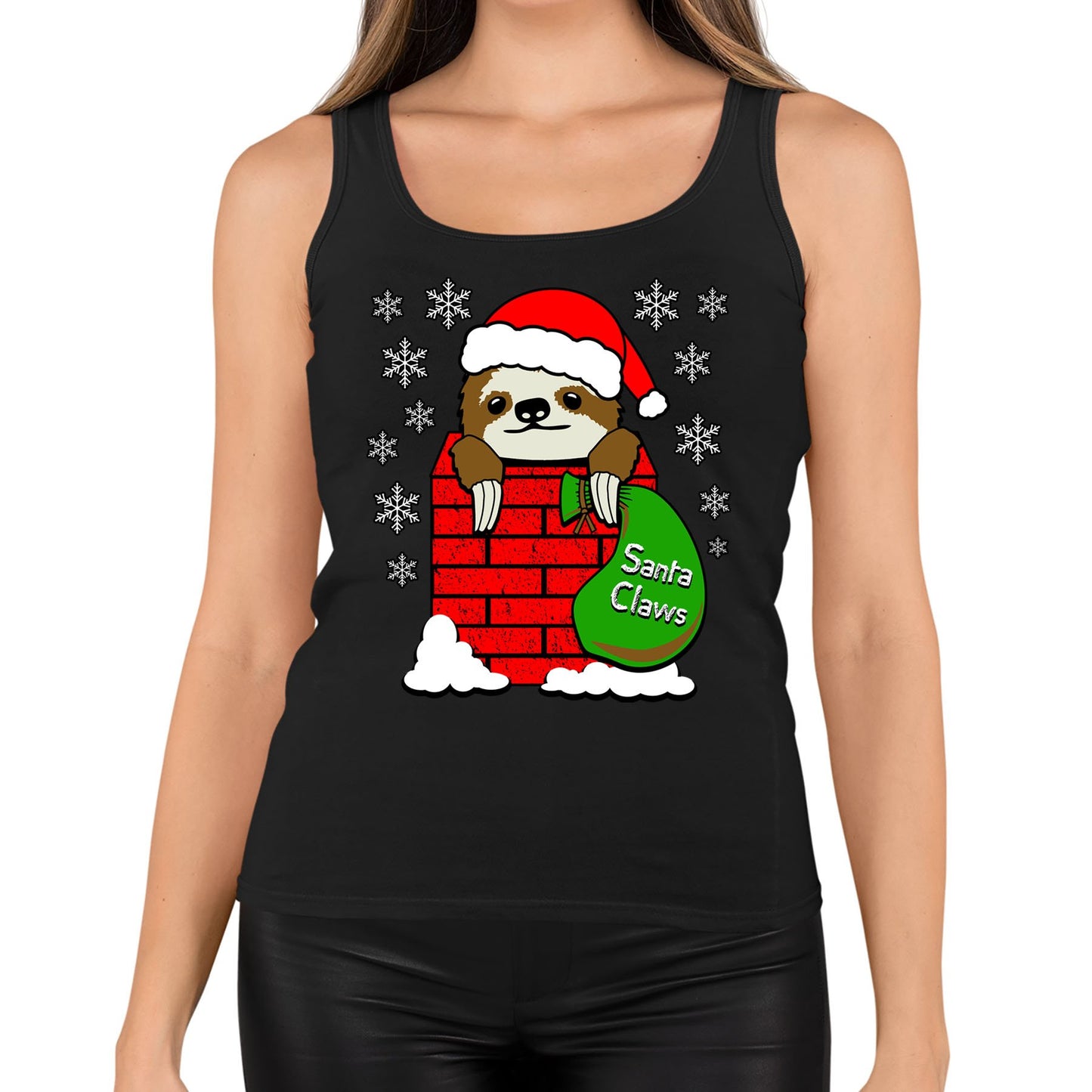 Santa Claws Sloth Christmas Womens Vest