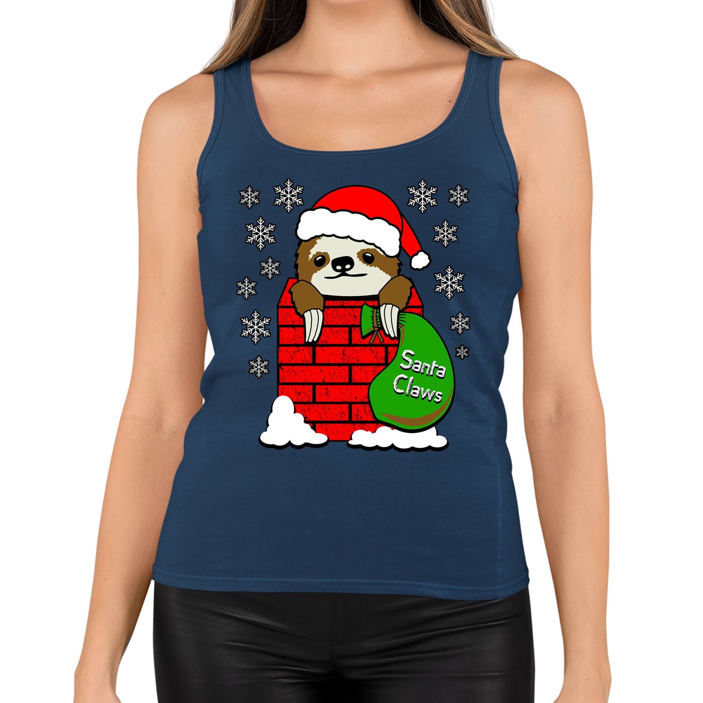 Santa Claws Sloth Christmas Womens Vest