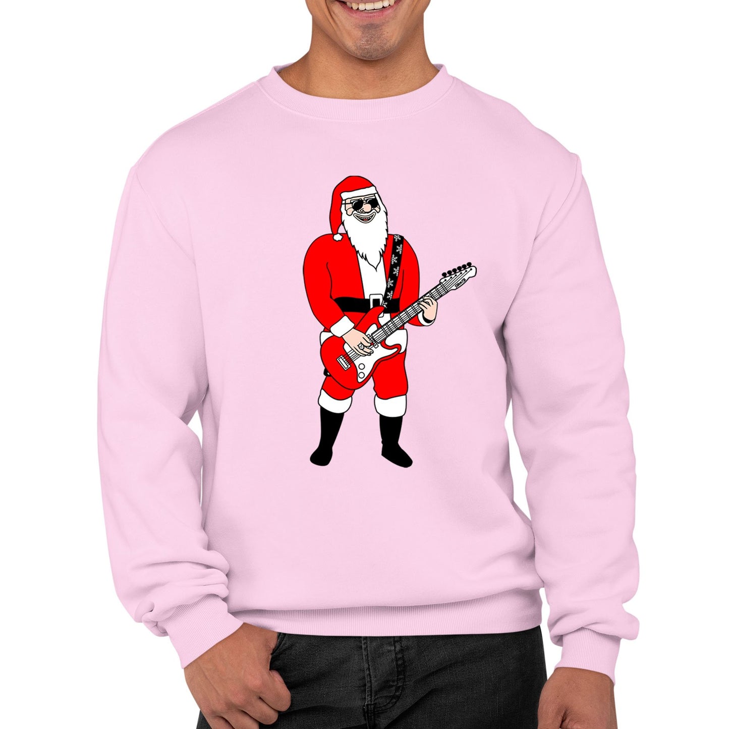 Rocking Santa Guitar Christmas Mens Sweatshirt