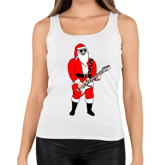 Rocking Santa Guitar Christmas Womens Vest