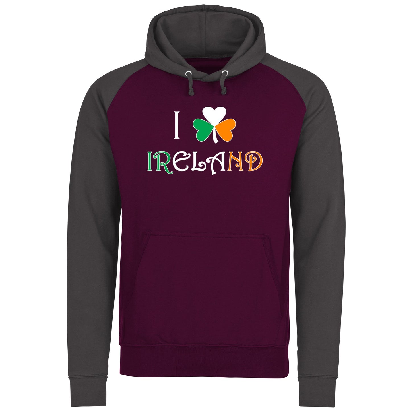 I Love Ireland Baseball Hoodie