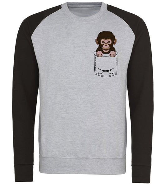 Chimp Pocket Print Baseball Sweatshirt