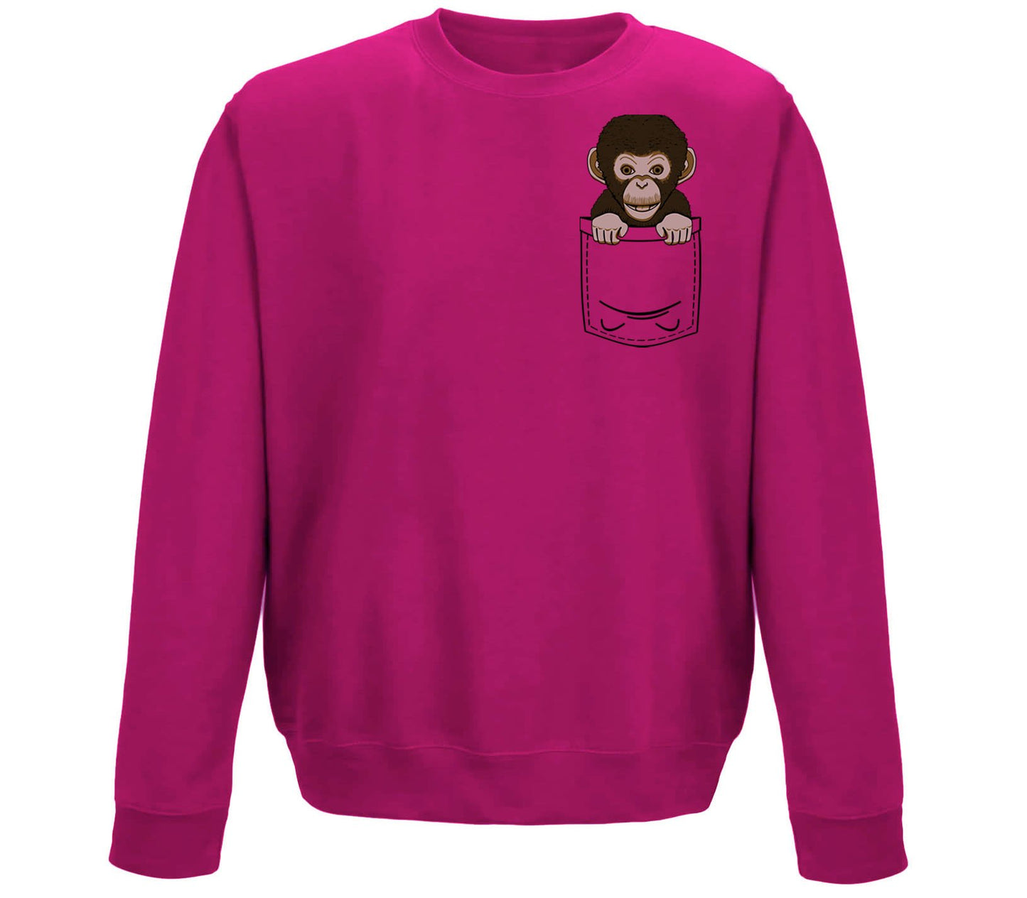 Chimp Pocket Print Childrens Sweatshirt