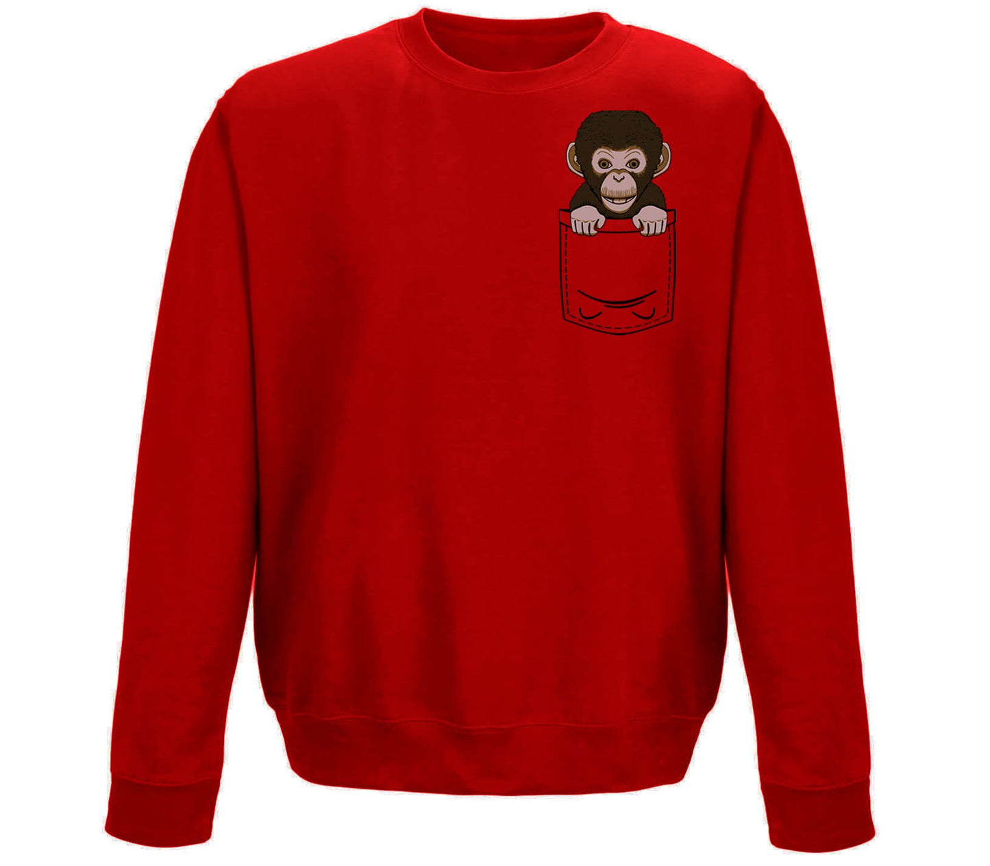 Chimp Pocket Print Childrens Sweatshirt