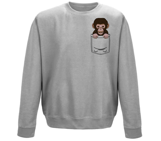 Chimp Pocket Print Childrens Sweatshirt