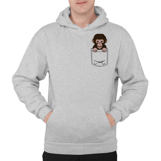 Chimp Pocket Print Mens Pullover Hoodie